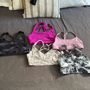 5 Pack Assortment Sports Bras (Size Small - Athleta, Aritzia, Old Navy)